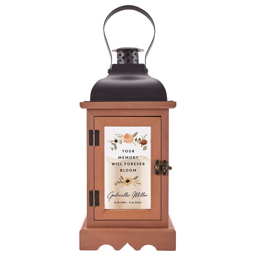 Blooms With Love Memorial Wood Lantern