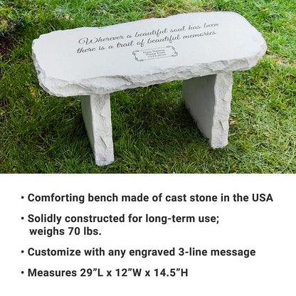 Beautiful Memories Sympathy Garden Bench