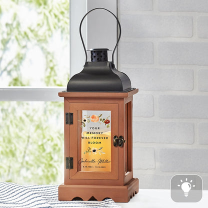 Blooms With Love Memorial Wood Lantern
