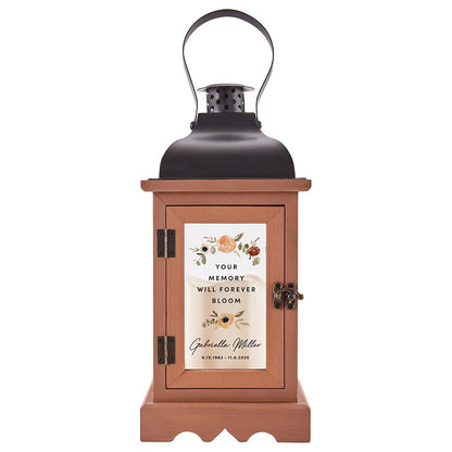 Blooms With Love Memorial Wood Lantern