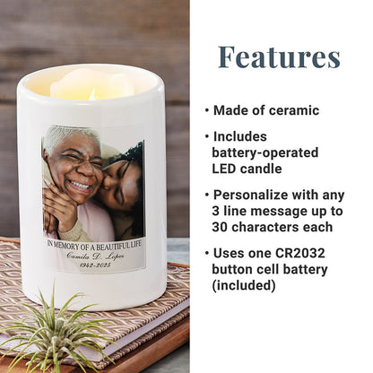 In Memory Of A Beautiful Life Photo LED Votive